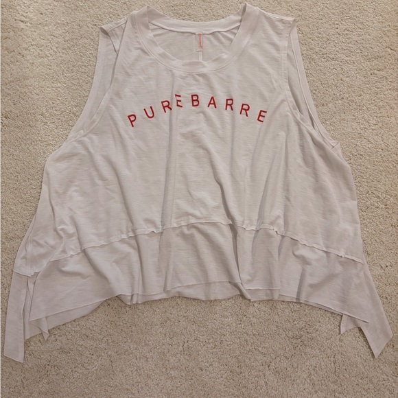 Free People Tops - Free People Pure Barre White Sleeveless Flowy Tank Top Medium